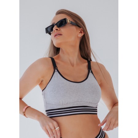 Спортивний топ для годування посилений з baby кліпсами Lotos HN Сірий